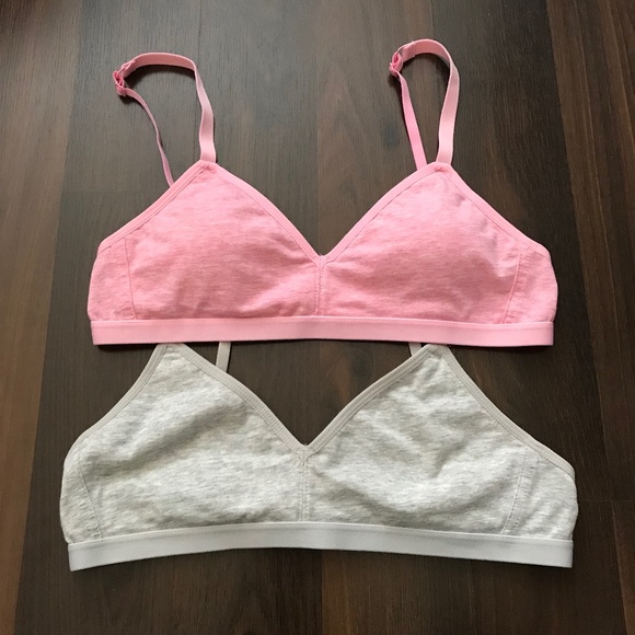 George Girls Training Bras XL Bundle Lot Cotton Pink and Grey Bundle Soft - Picture 1 of 5